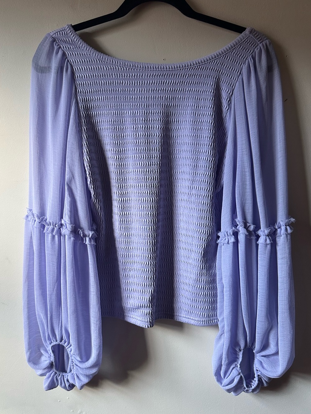 NWT Anthropologie Lavender Balloon Sleeve Blouse